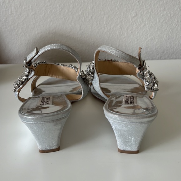 Badgley Mischka Jeweled Strap Wedges - Picture 5 of 7